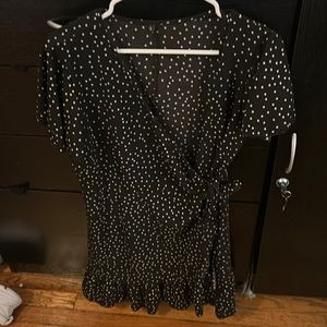 Lulus Black and White Wrap Dress